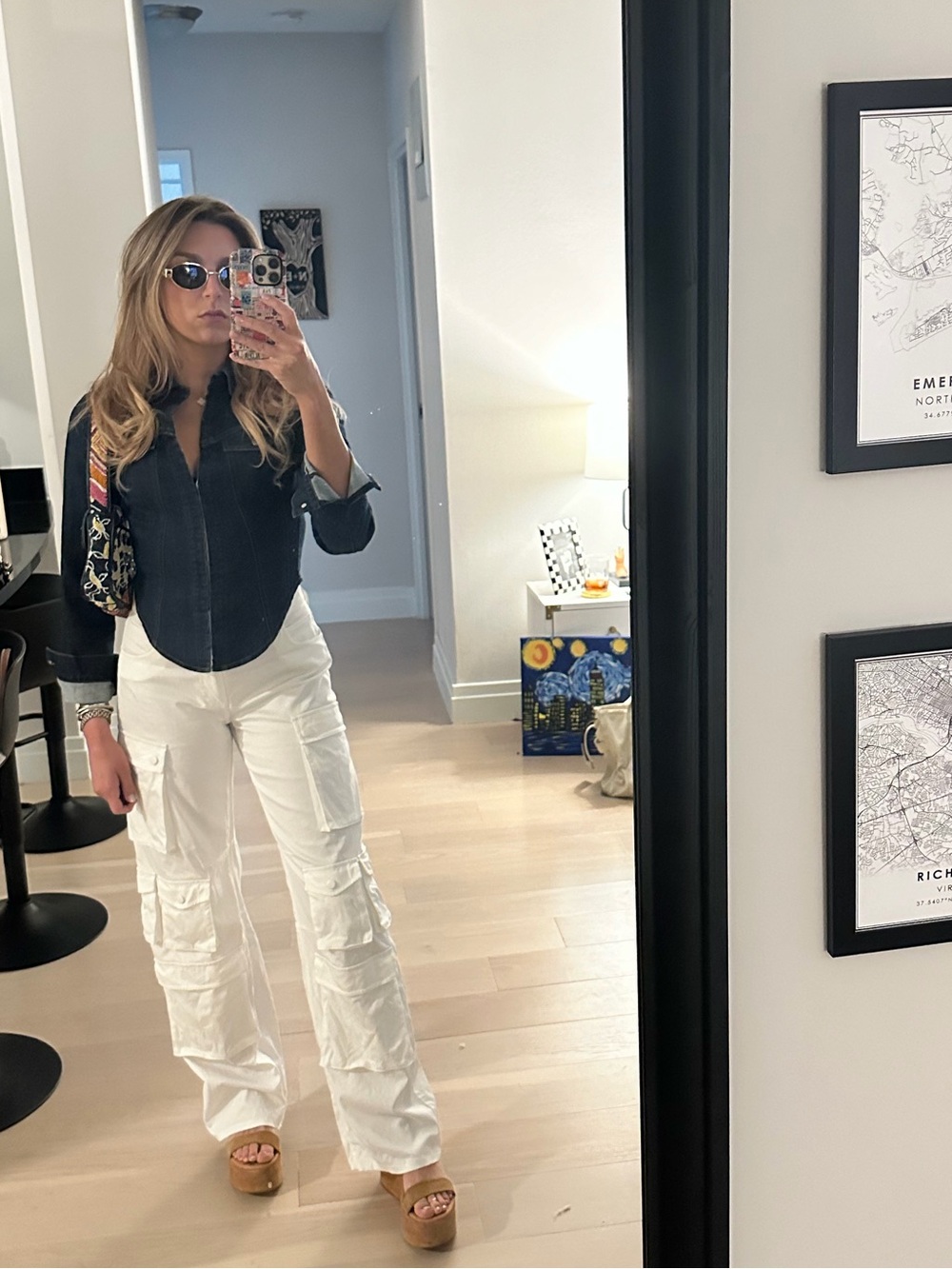 Amanda Uprichard Structured Denim Hook & Eye Shirt